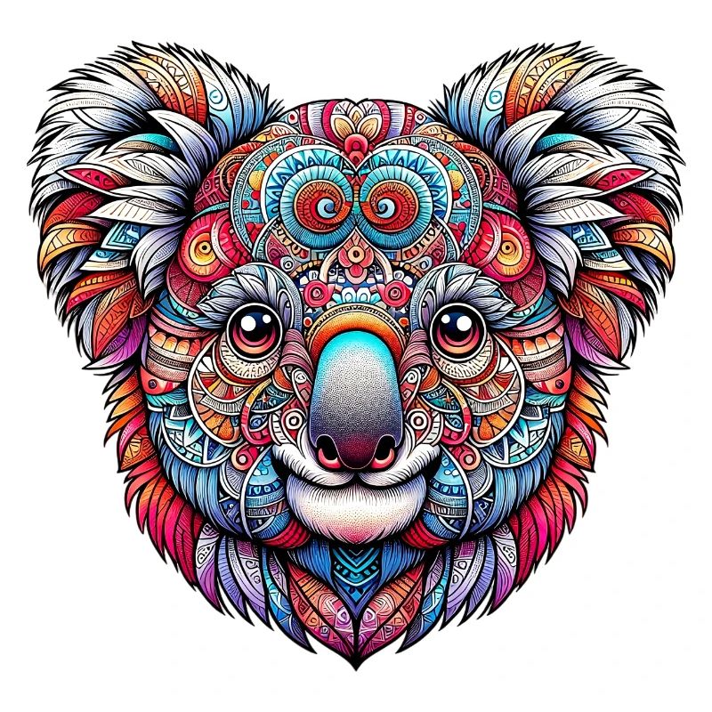 Koala decorated with Mandalas
