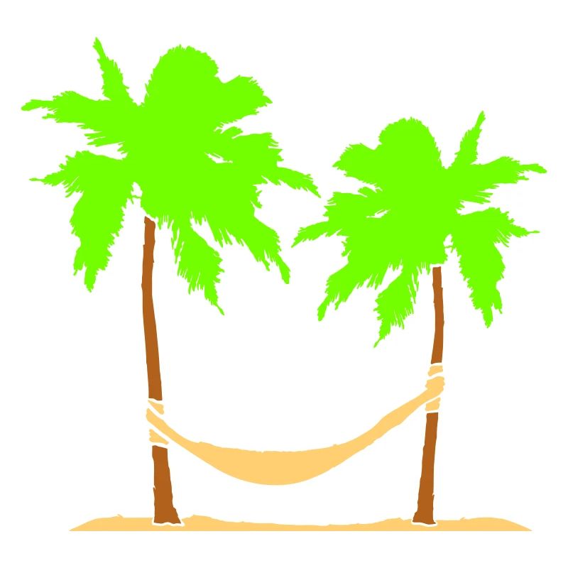 Hammock Under 2 Palm Trees Recreation Beach Sleeping