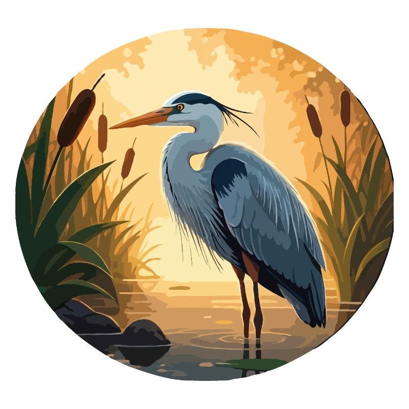 Blue Heron by Backlight