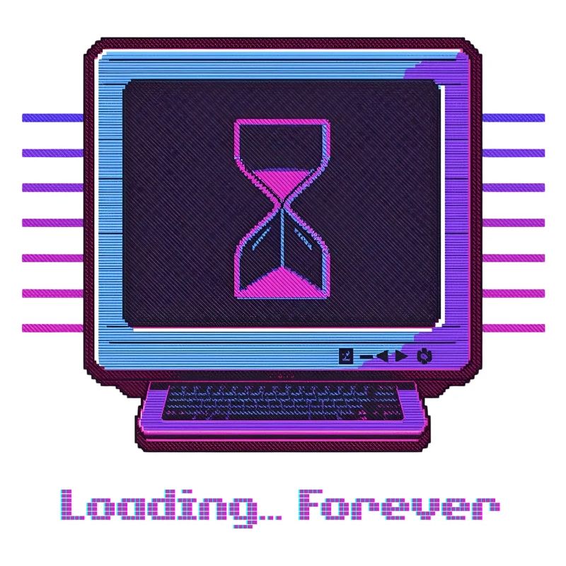 Forever Loading Retro PC Neon Design