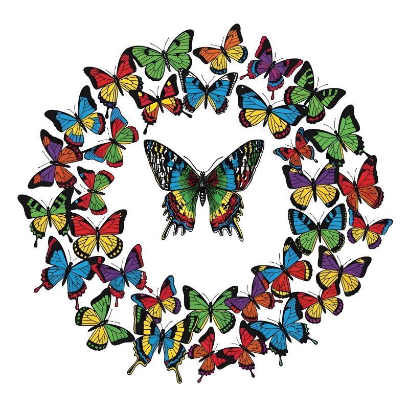 Rainbow Butterfly Circle