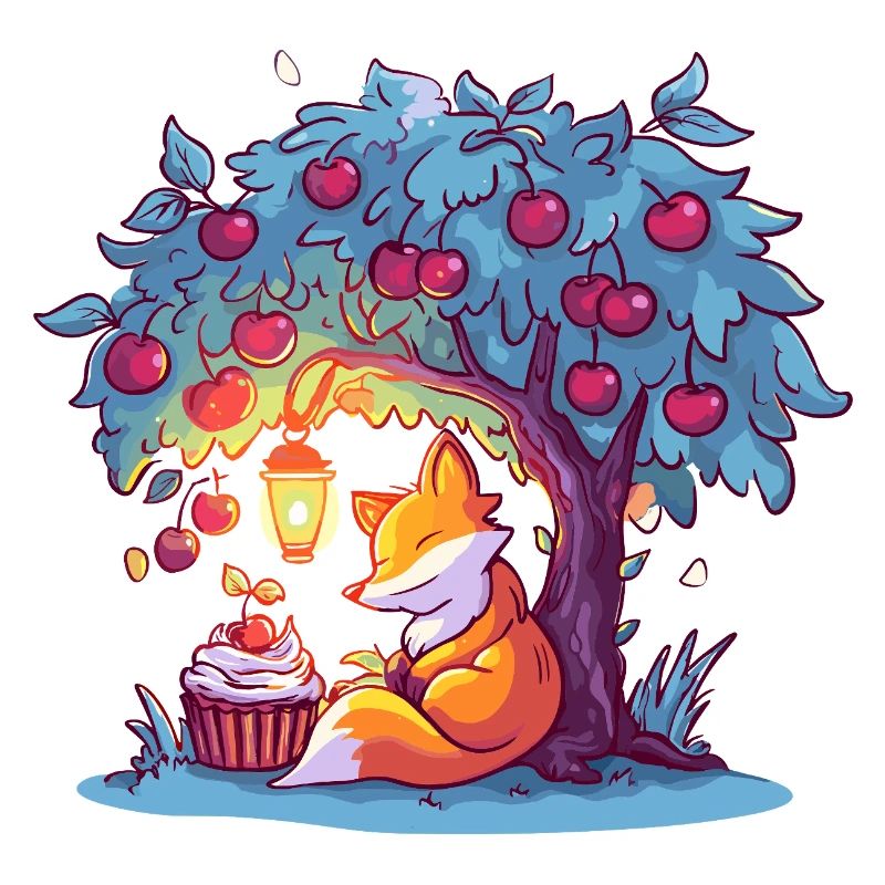Cherry tree fox at lantern
