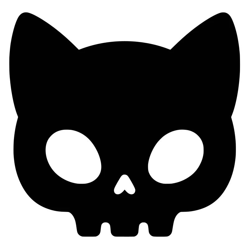 Katzen-Schädel Silhouette | Cute Gothic Maske