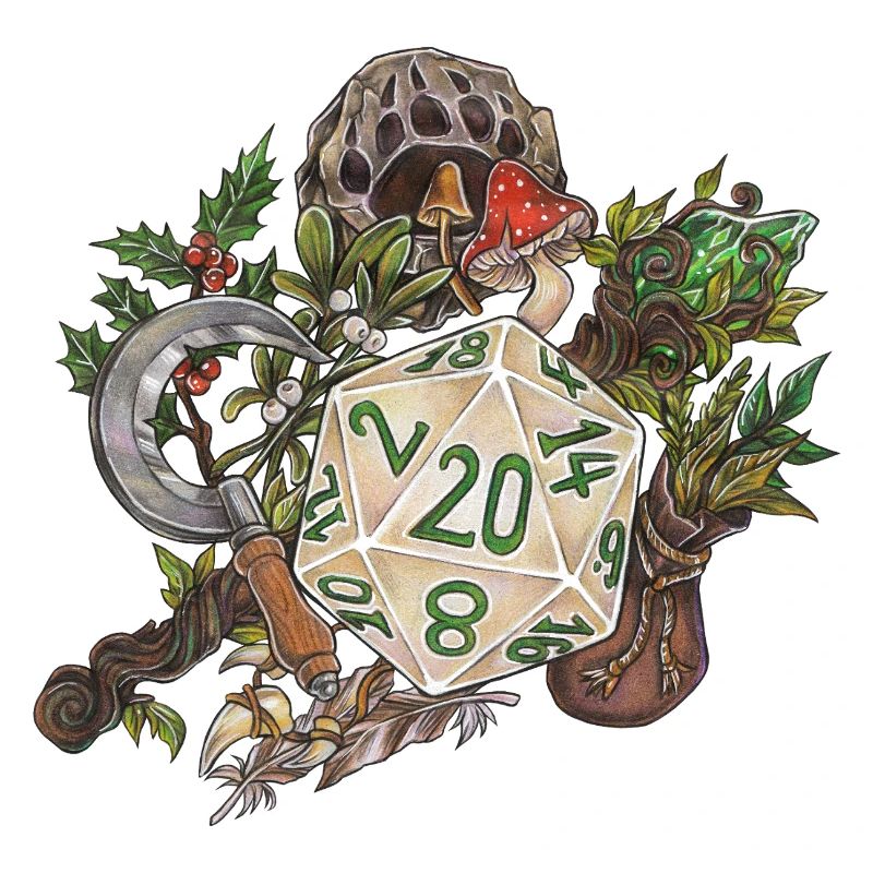 RPG Tabletop D20 Dice Gift Druid