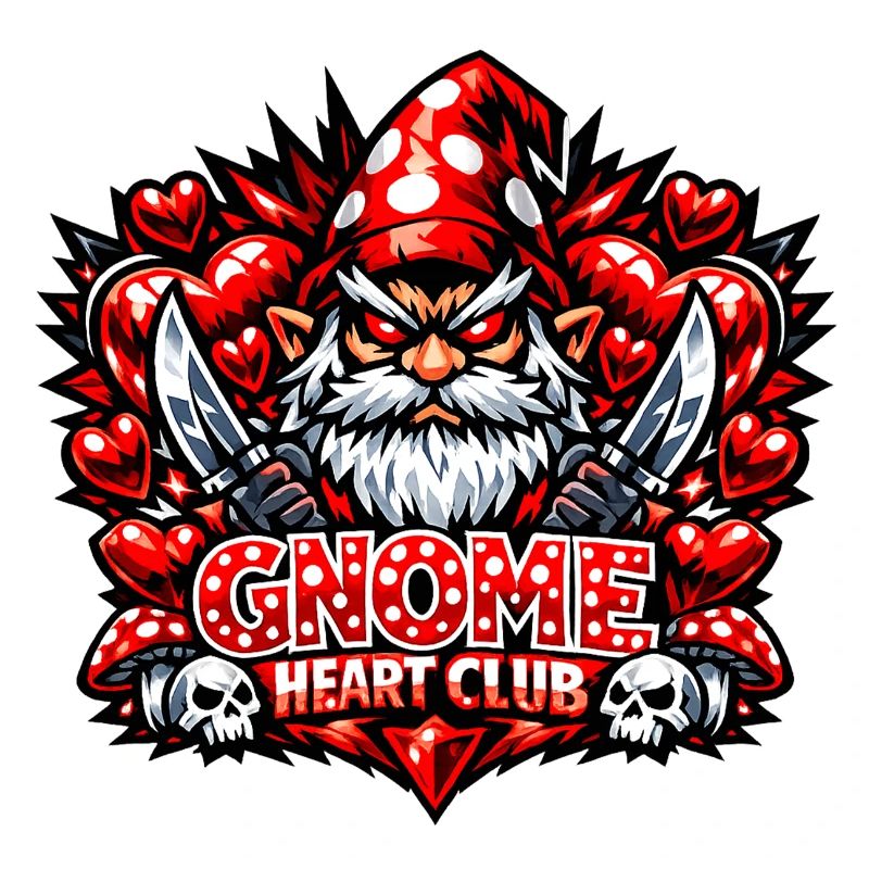 Evil Gnome, Dark Gnome, Goth Gnome, Funny Gnome