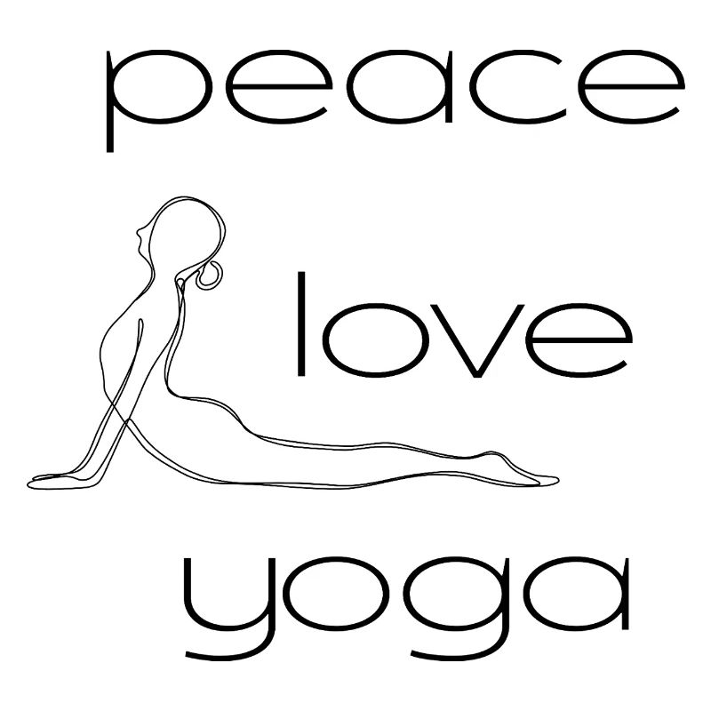 Paix - Amour - Yoga avec posture de conception de lignes