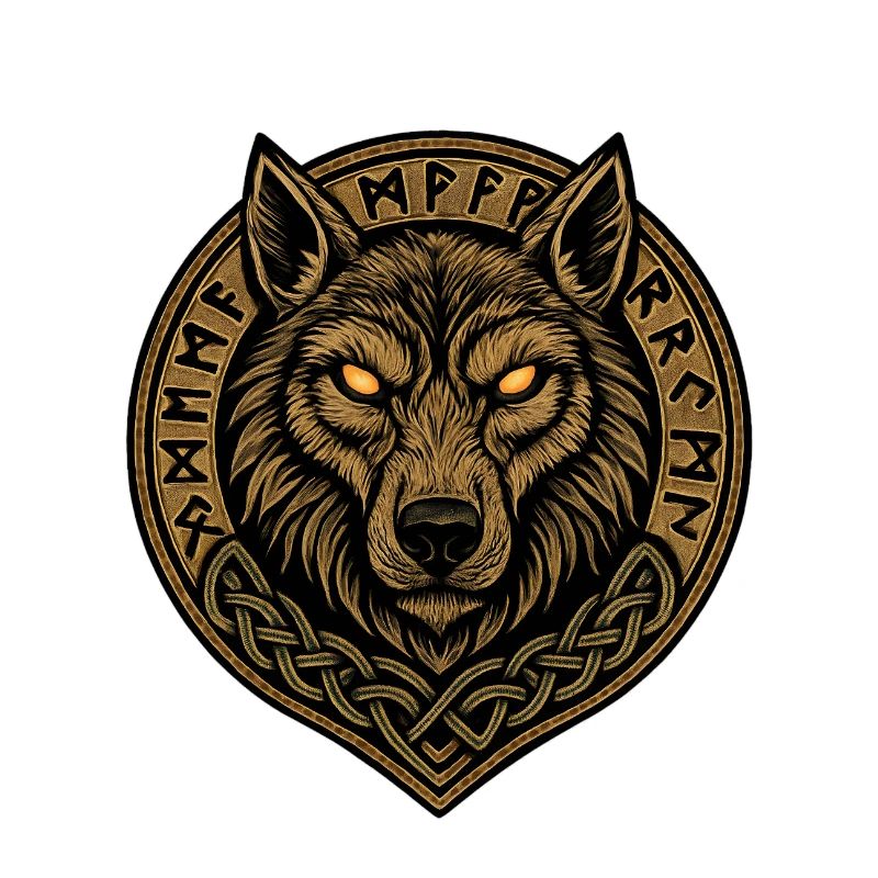 Wolf Medallion Runic Crest