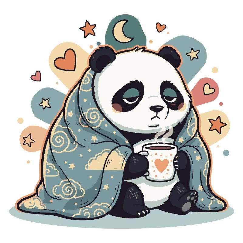 Cuddly panda under cloud cover