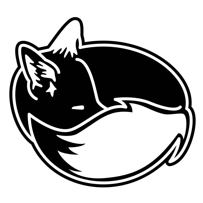 Fuchs eingekuschelt – Kawaii Fox Cartoon Design