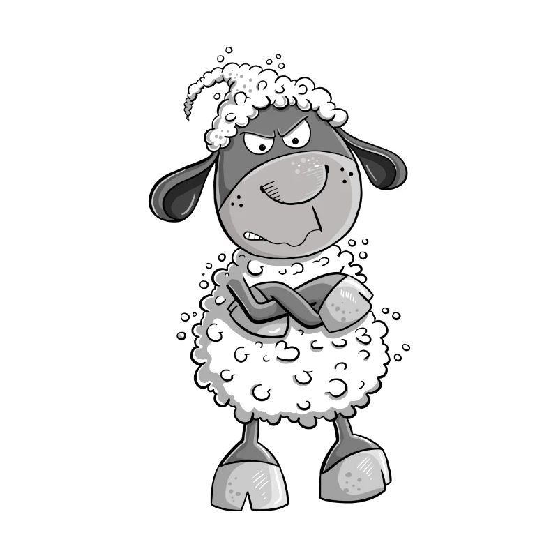 Nope sheep I no statement comic animal motif Fun