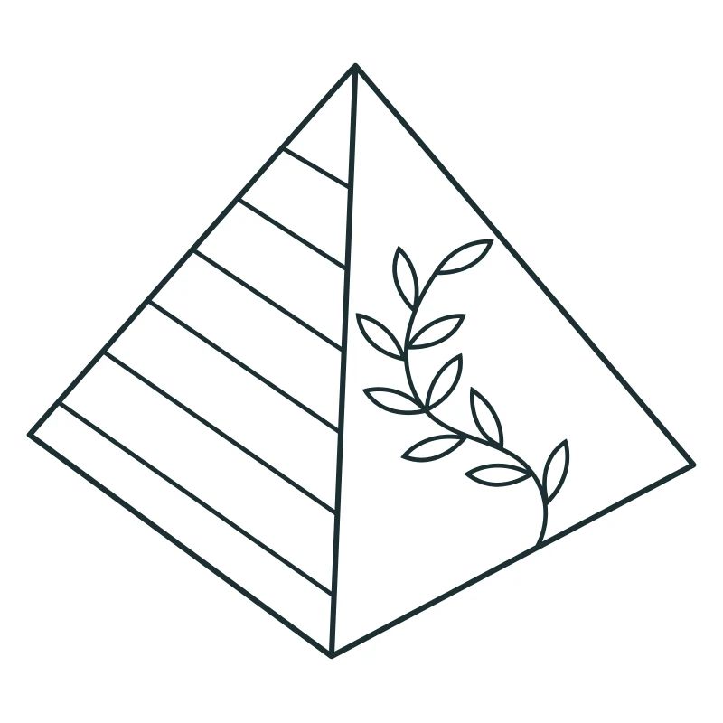 Pyramide mit Blumenbewuchs