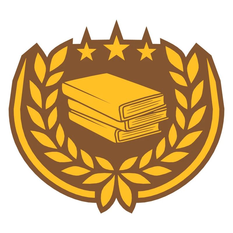 Books Stack Stars Laurel Wreath