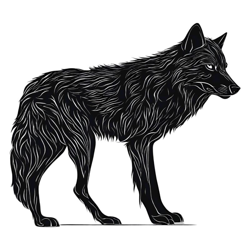 Wilder Wolf - Schwarzer Wolf T-Shirt oder Pullover