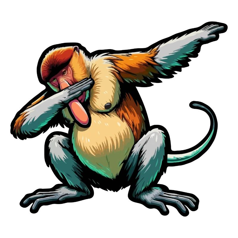 Proboscis Monkey Dabbing Monkey Gift Monkeys
