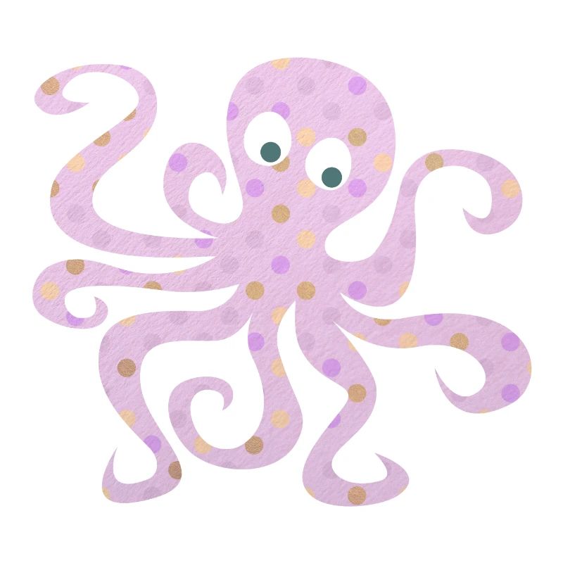 Octopus Dots Pink Dots Nursery Squid