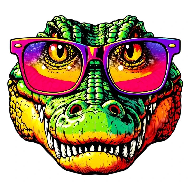 Crocodile avec lunettes de soleil