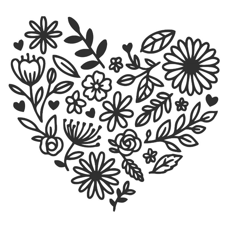 Floral Heart Pattern for Elegant Apparel