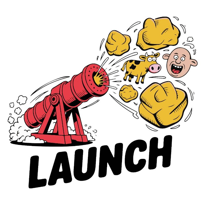 Comic Dinosaur Cannon Explosion Design