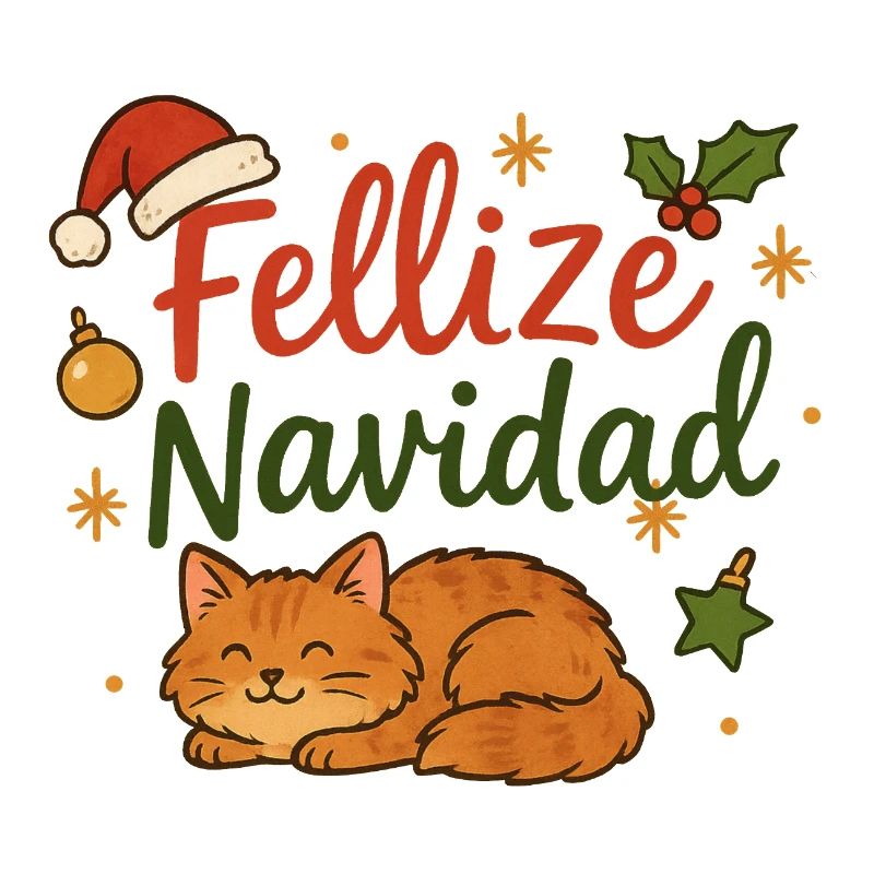 Fellize Navidad - Conception de Noël de chat drôle