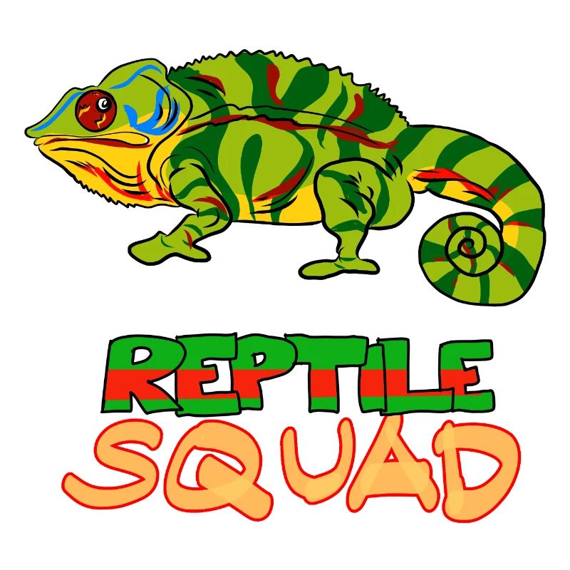 Reptile Squad Bunte Chamäleon-Kunst