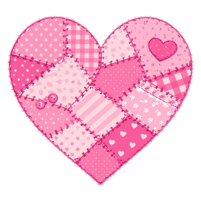 Patchwork-Herz in Rosa Quilt