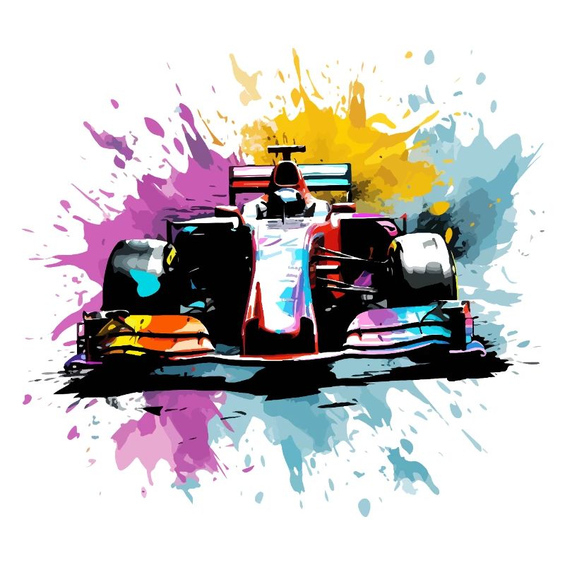 Splash Art coloré Rush Course Car Driver Racing Racing