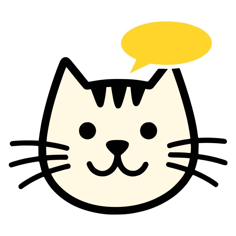 Cat face with speech bubble