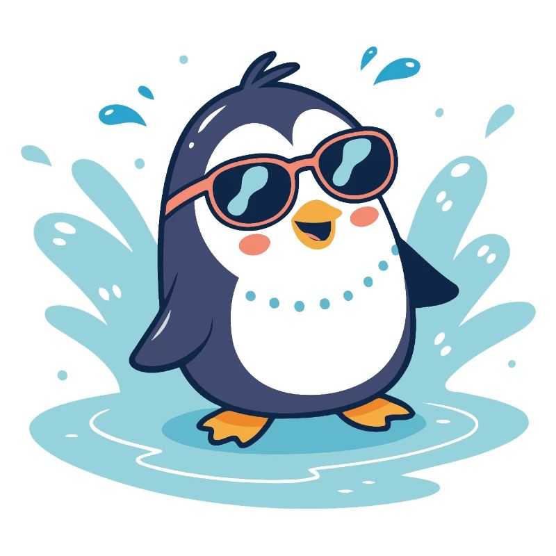 Pinguin-Sonnenspritzer in Gläsern