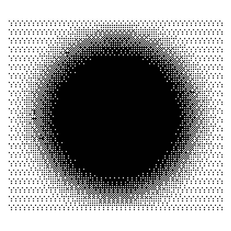 black sun dots design