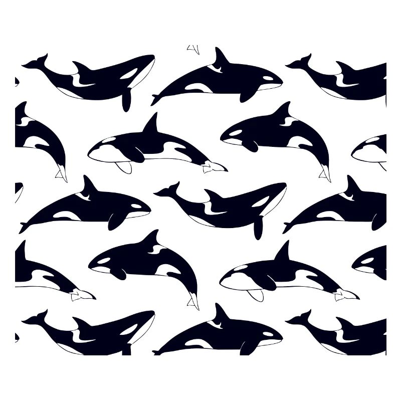 Black and white orca pattern pattern
