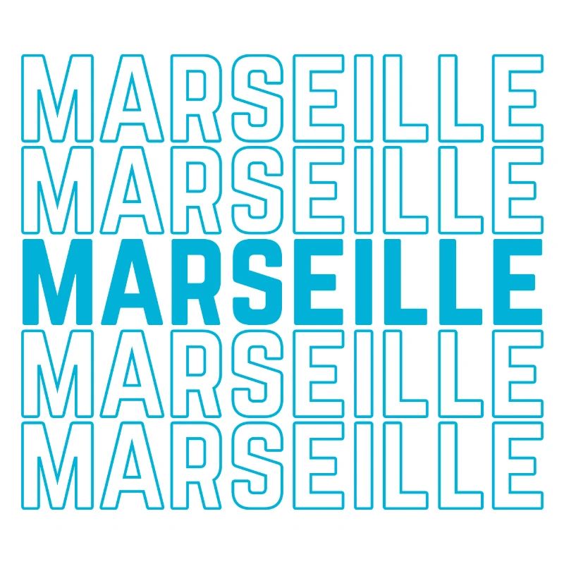 Marseille Outlined Repeat Neon Blue