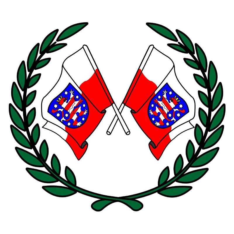 Flags Thuringia laurel wreath