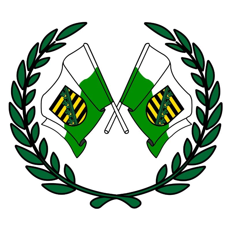 Flags Saxony laurel wreath
