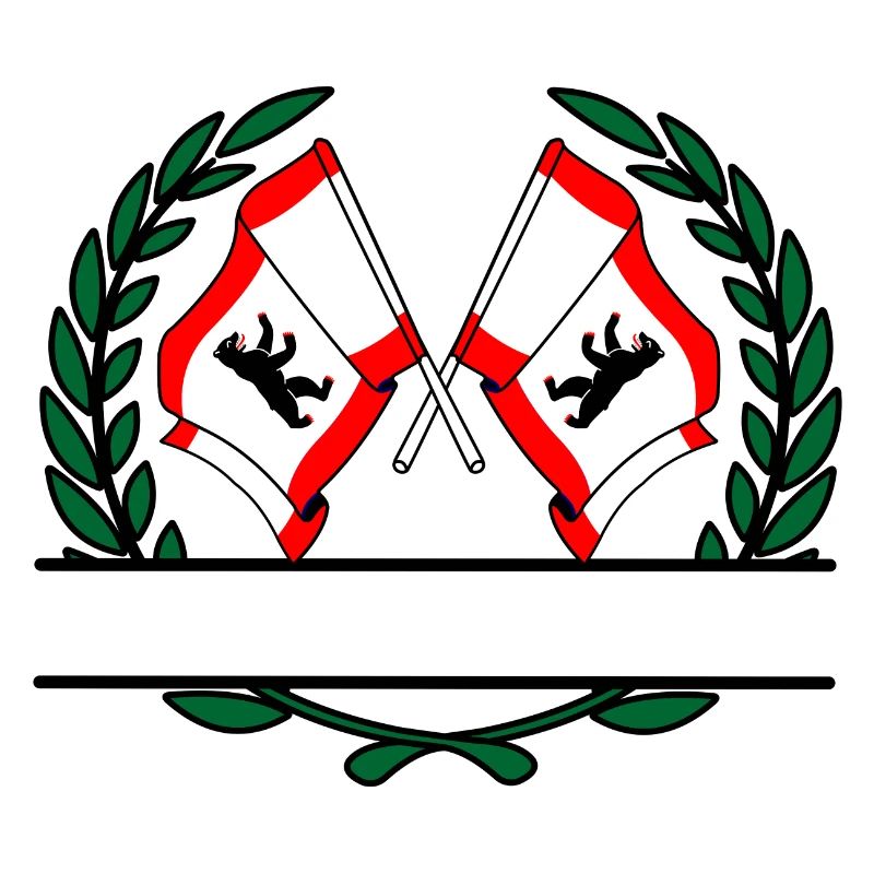 Flags Berlin laurel wreath banner