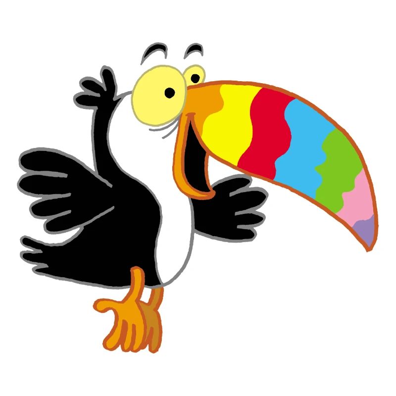 Oiseau et bec multicolore