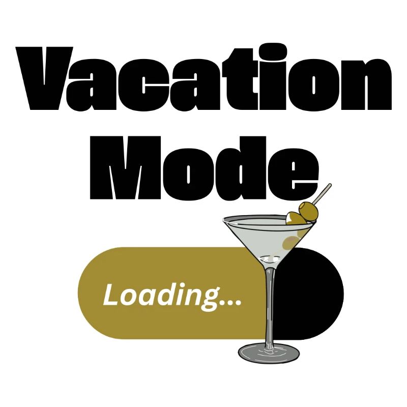 Vacation Mode On – Martini mit Ladebalken (dunkel)