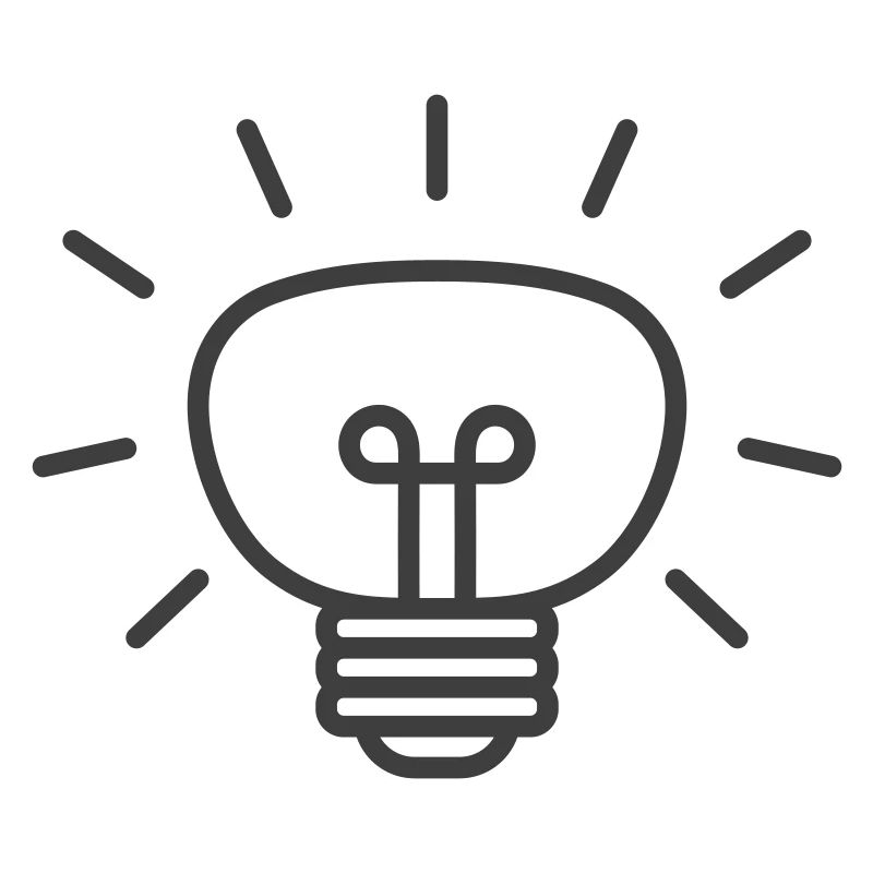 Glowing Light Bulb Line Icon