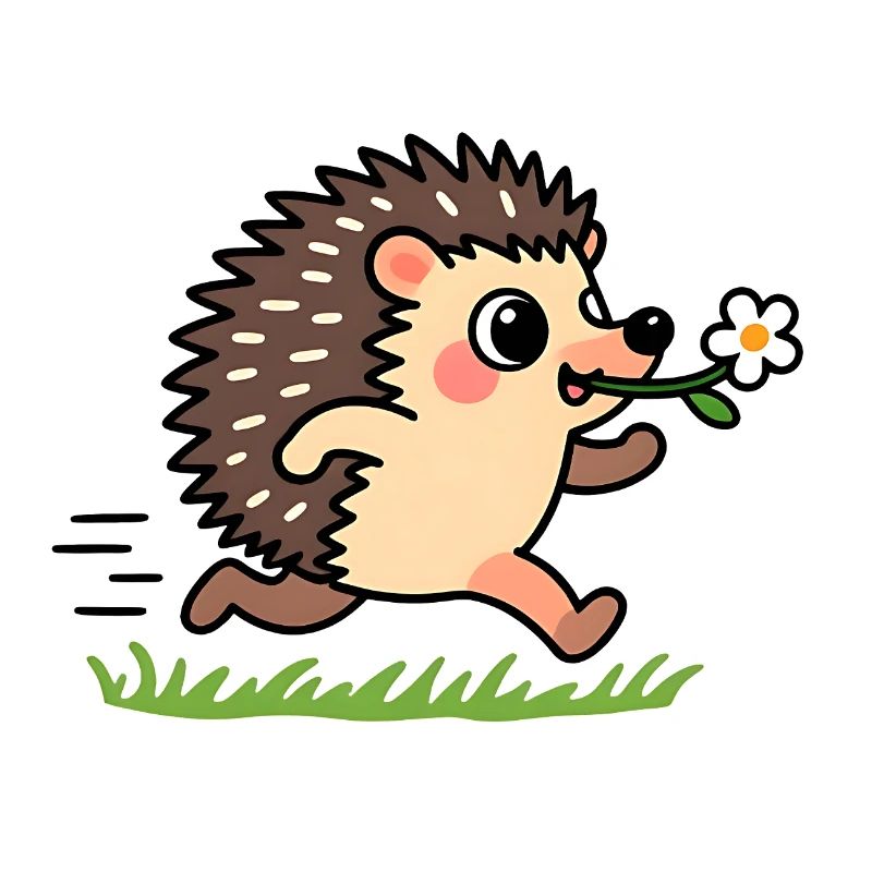 Igel mit einer Blume