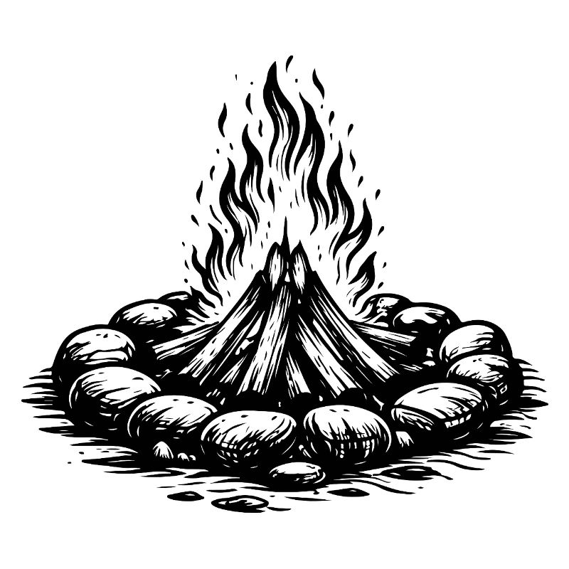 Icône du feu de camp Bois