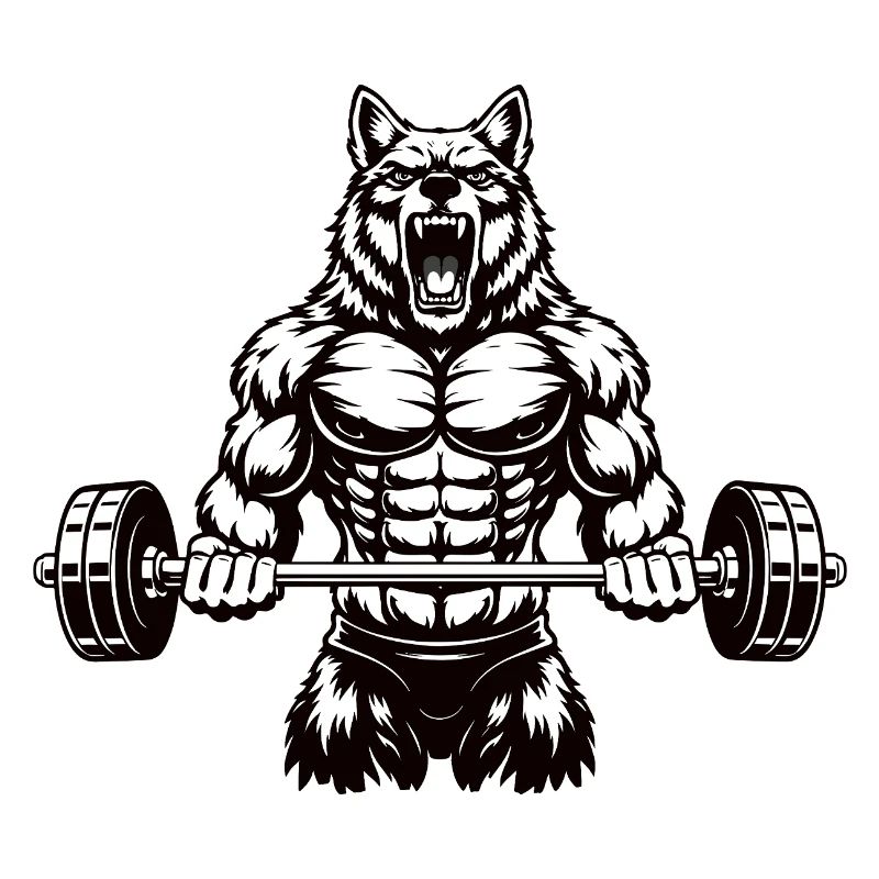Powerful Wolf with Barbell