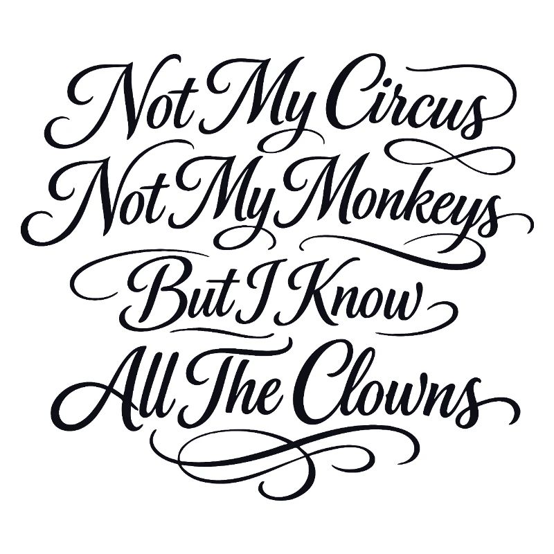 Pas mon cirque, pas mes singes, je sais