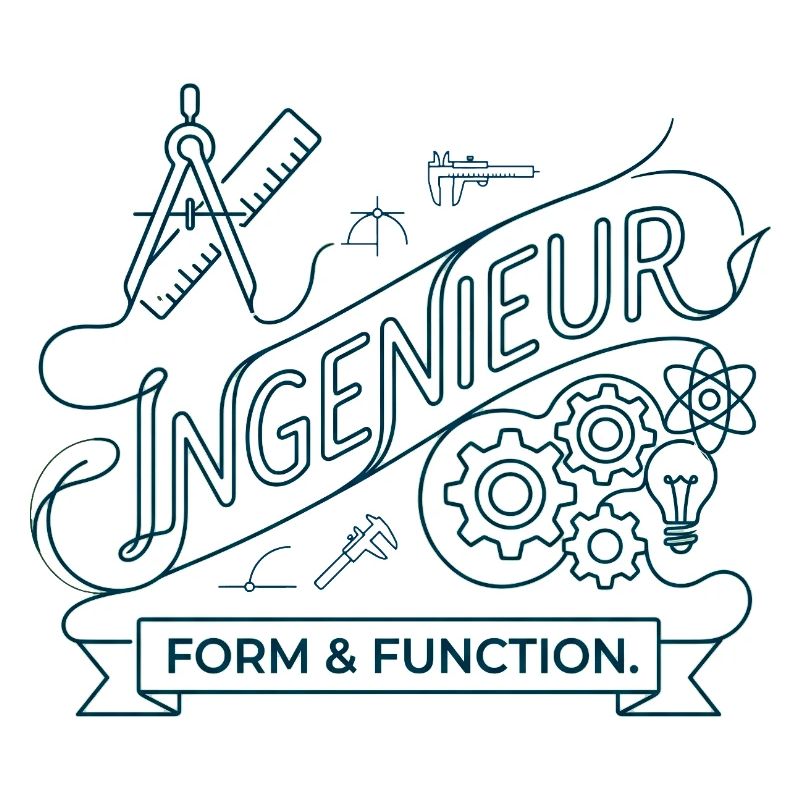 Ingenieur Form Function Line Art Zirkel