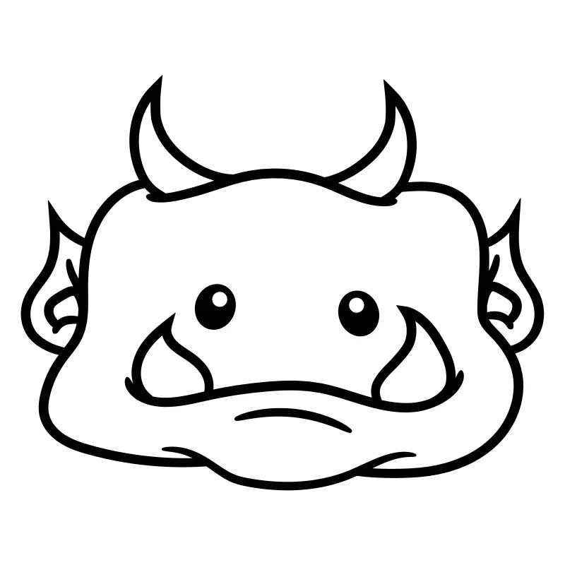 tête, le visage, oger doux mignon ork troll monstr