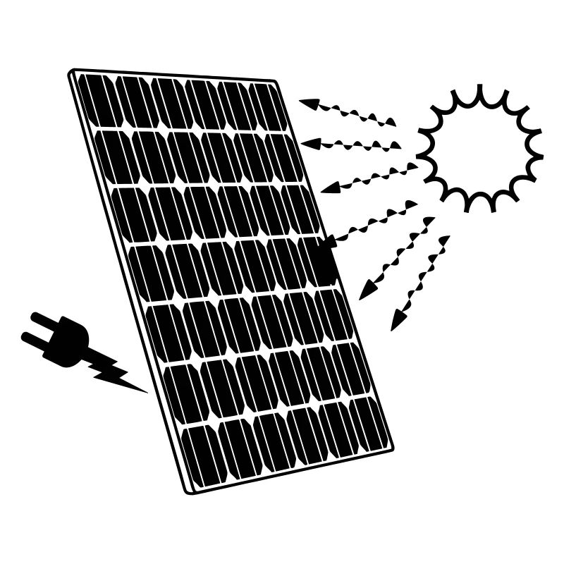 Solar panel with sun