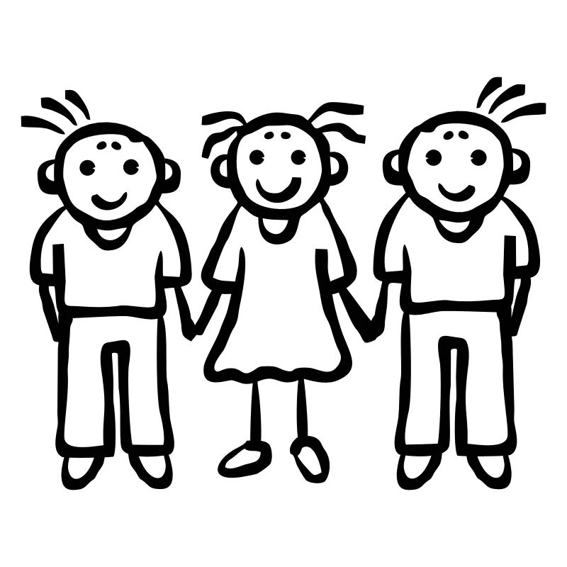 3 Kinder - Mädchen Junge Freunde Familie