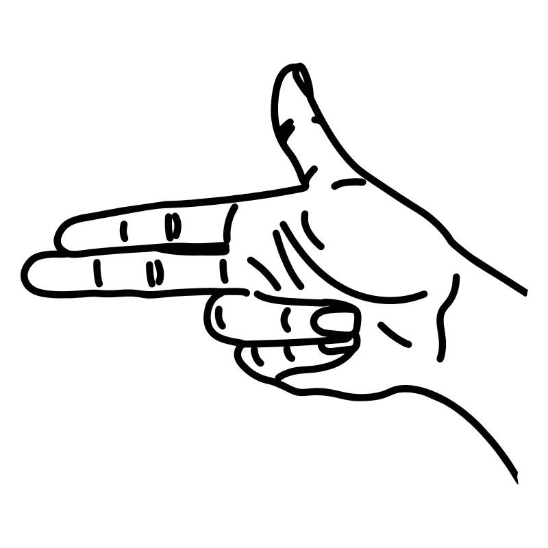 Hand gesture gun scared war