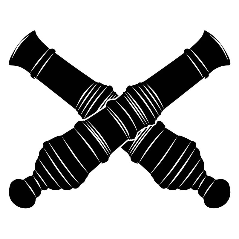 Two cannon barrels crossed