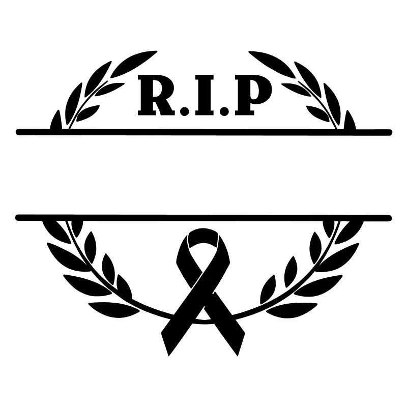 Monogramme Laurel Wreath R.I.P