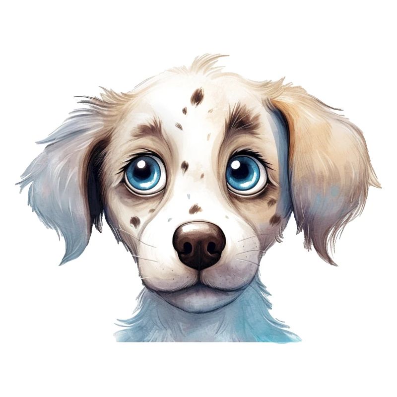 Dessin à l’aquarelle de chien
