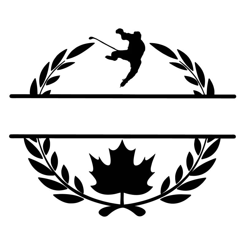 Canada maple leaf ice hockey laurel wreath